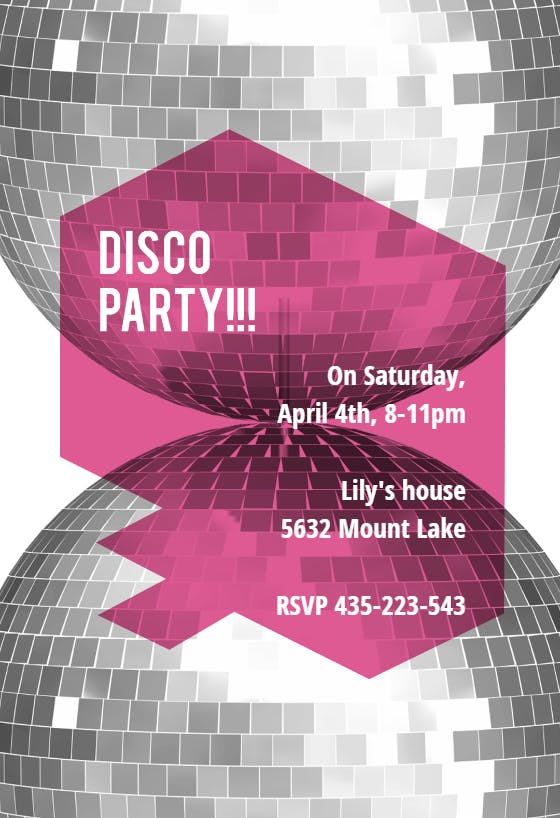 Modern Disco Party - Printable Party Invitation (Free) | Greetings ...