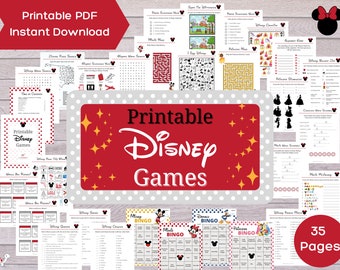 Printable Disney Games - Activity Pack for Family Road Trip, Flying, or  Waiting in Line at Disney World (35 pages)