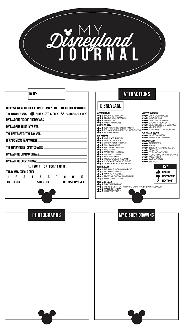 Free Printable Disney Journal - Eighteen25