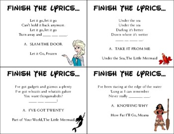 Finish The Lyrics Disney Songs Worksheets Library Finish The Lyrics Disney Songs Worksheets Library