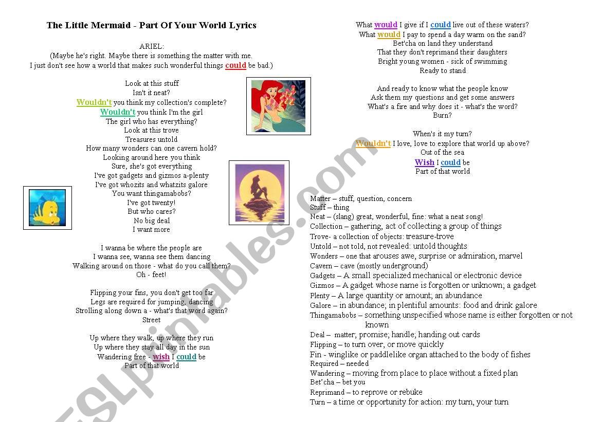 printable disney lyrics