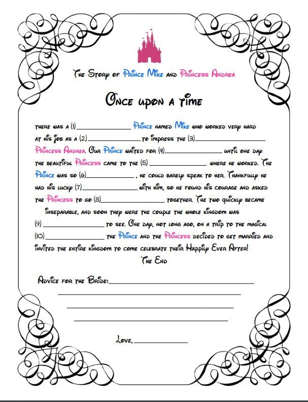 printable disney mad libs