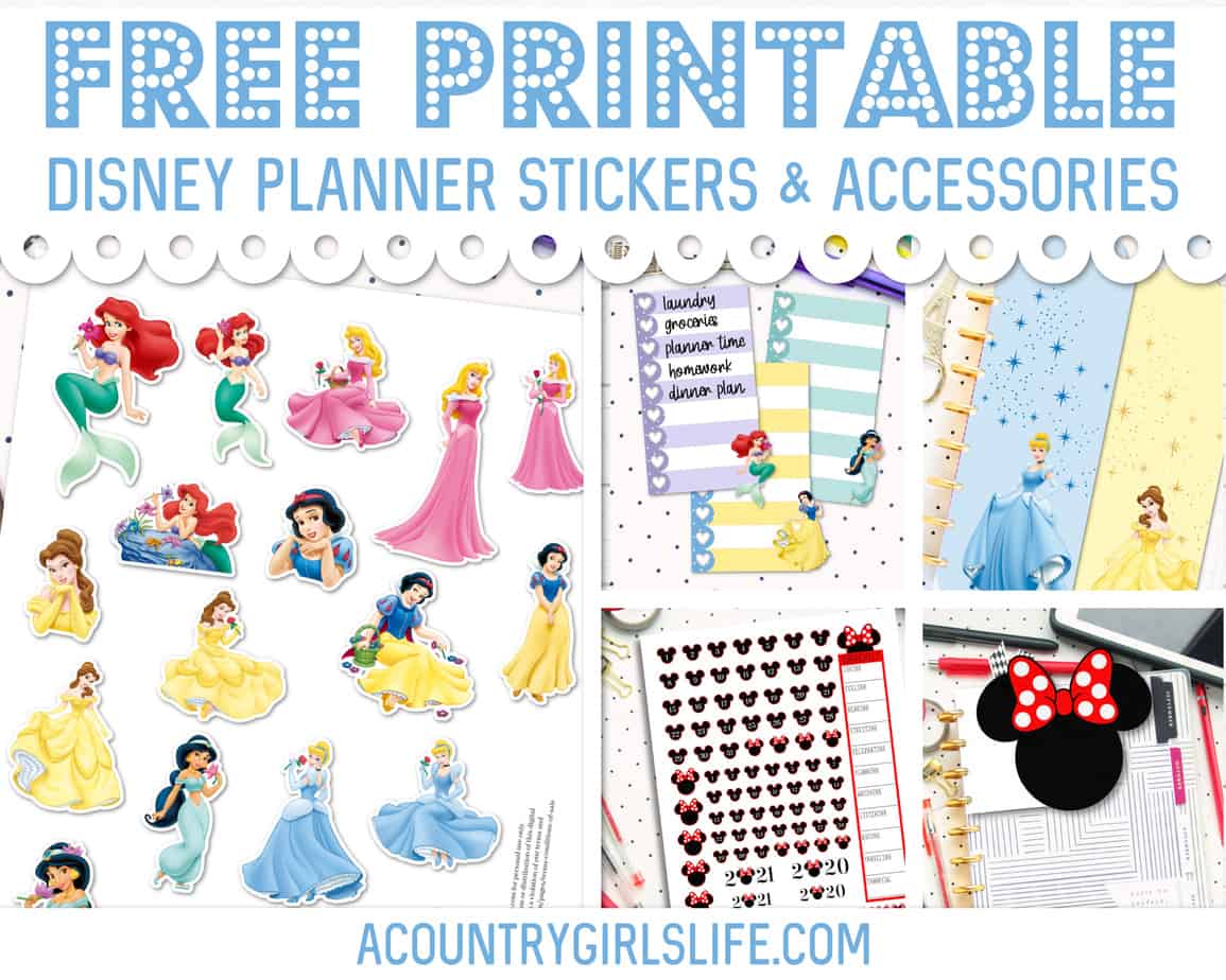 FREE Printable Disney Planner Stickers + {CUTE} Tabs &  Accessories ...