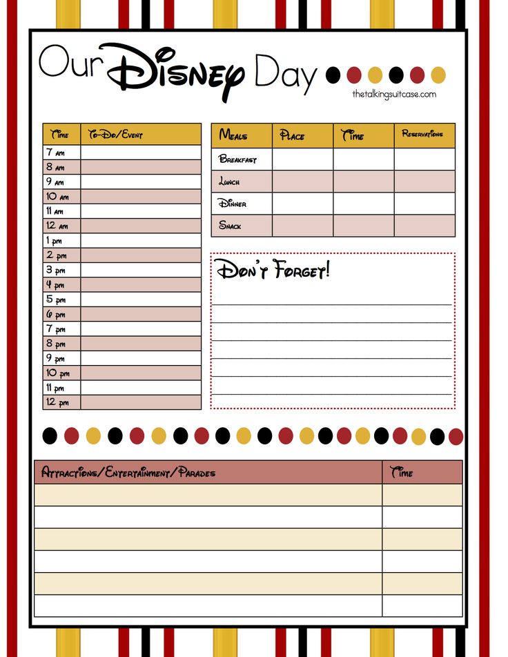 Get Ready For Your Disney Vacation - Free Printable Disney ...