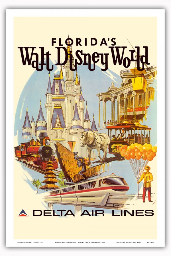 Florida Walt Disney World Delta Air Lines Poster - VINTAGE POSTER