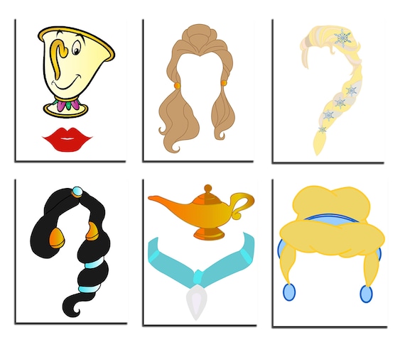 printable disney princess photo booth props