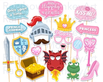 printable disney princess photo booth props