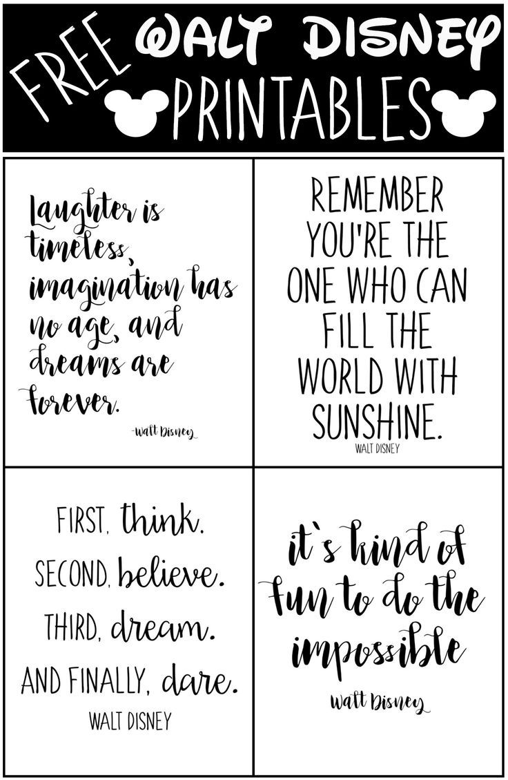 FREE Walt Disney Quote Printables - Houston Mommy and Lifestyle ...