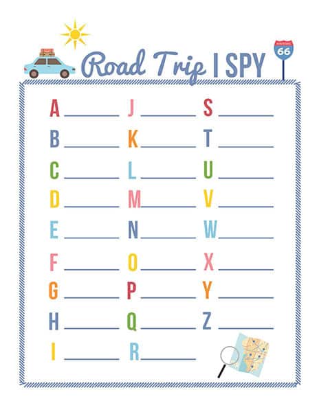 printable disney road trip games