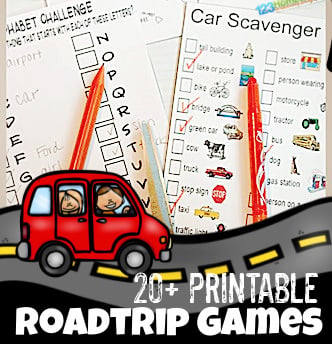 ? 20 FREE Printable Roadtrip Games for Kids