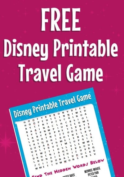 Free Disney Word Search + More Printable Travel Games for Kids