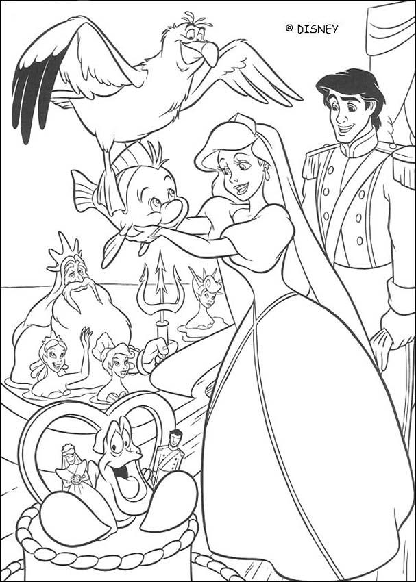 printable disney wedding coloring pages