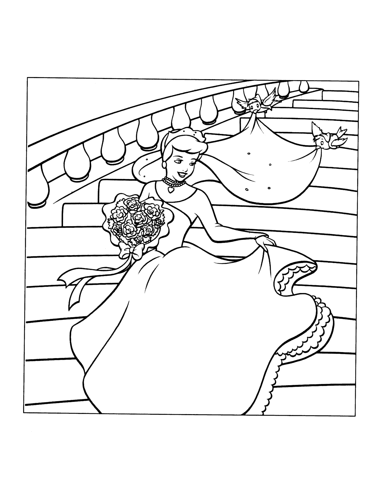 printable disney wedding coloring pages