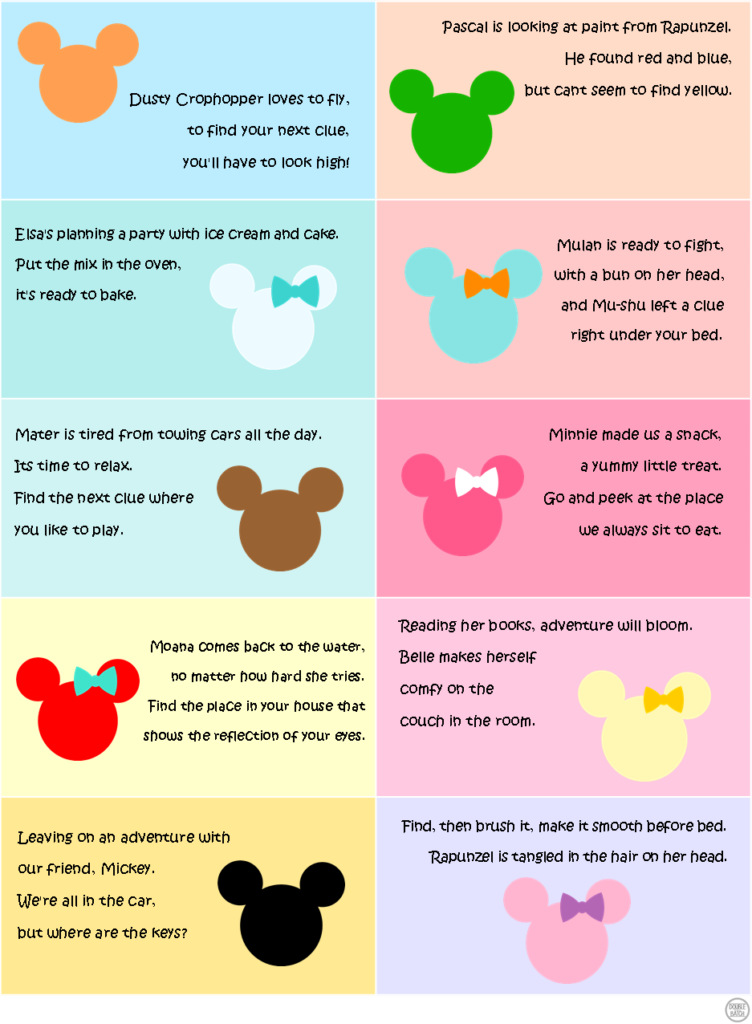 printable disney world scavenger hunt