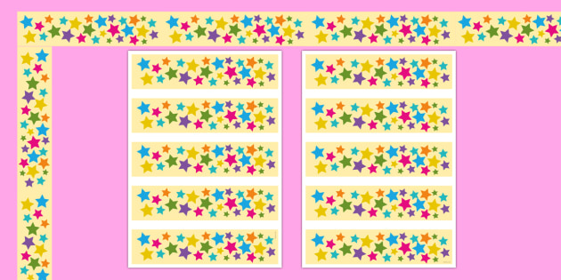 ? Free Printable Borders for Pictures - Multi-Coloured Stars