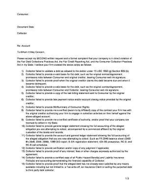 Debt Collector Dispute Letter - Fill and Sign Printable Template ...