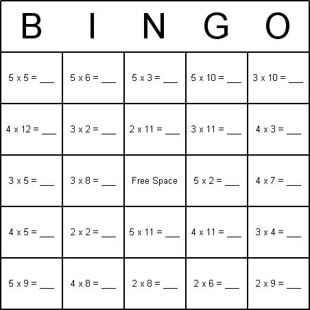 printable division bingo cards