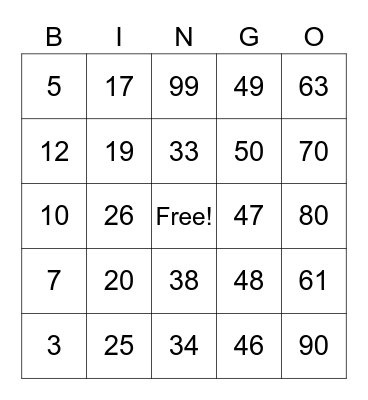 Math Bingo Cards on Bingo Baker