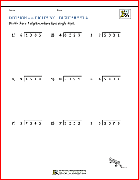 printable division worksheet for 4th