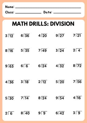 Free to edit and print division worksheet templates 