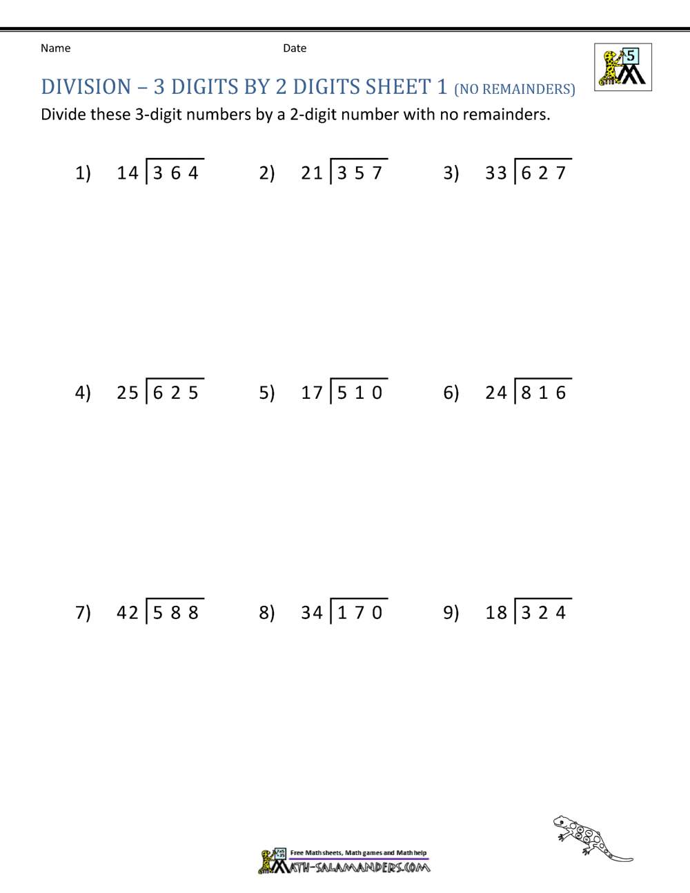 printable division worksheets for 5th grade