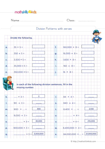 printable division worksheets for 5th grade