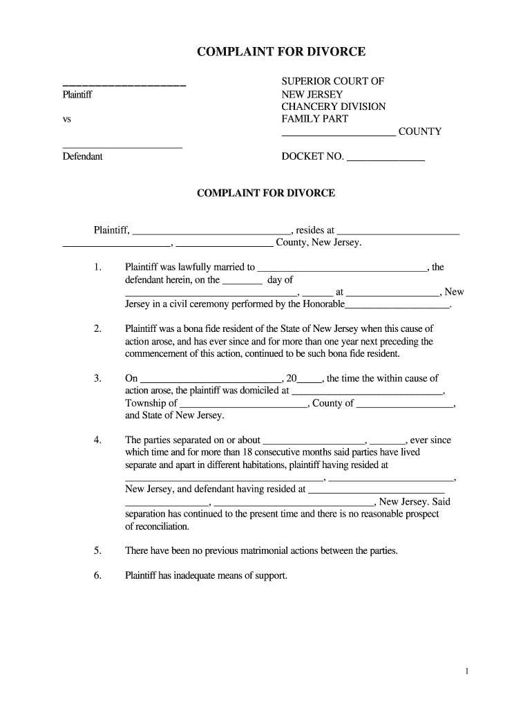 New Jersey Superior Court - Fill Online, Printable, Fillable ...