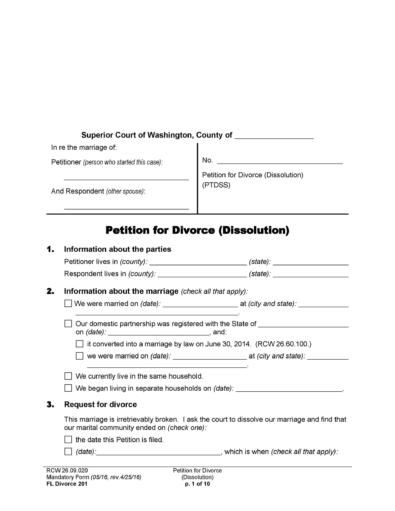 printable divorce papers free