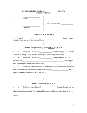 Georgia Divorce Papers - Fill Online, Printable, Fillable, Blank ...