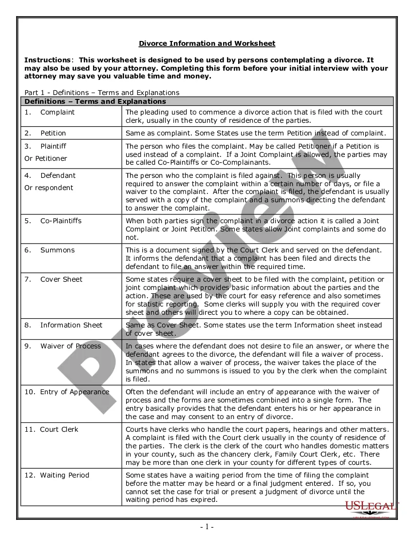 printable divorce papers idaho