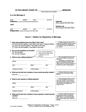 Missouri Divorce S PDF 2009-2024 Form - Fill Out and Sign ...