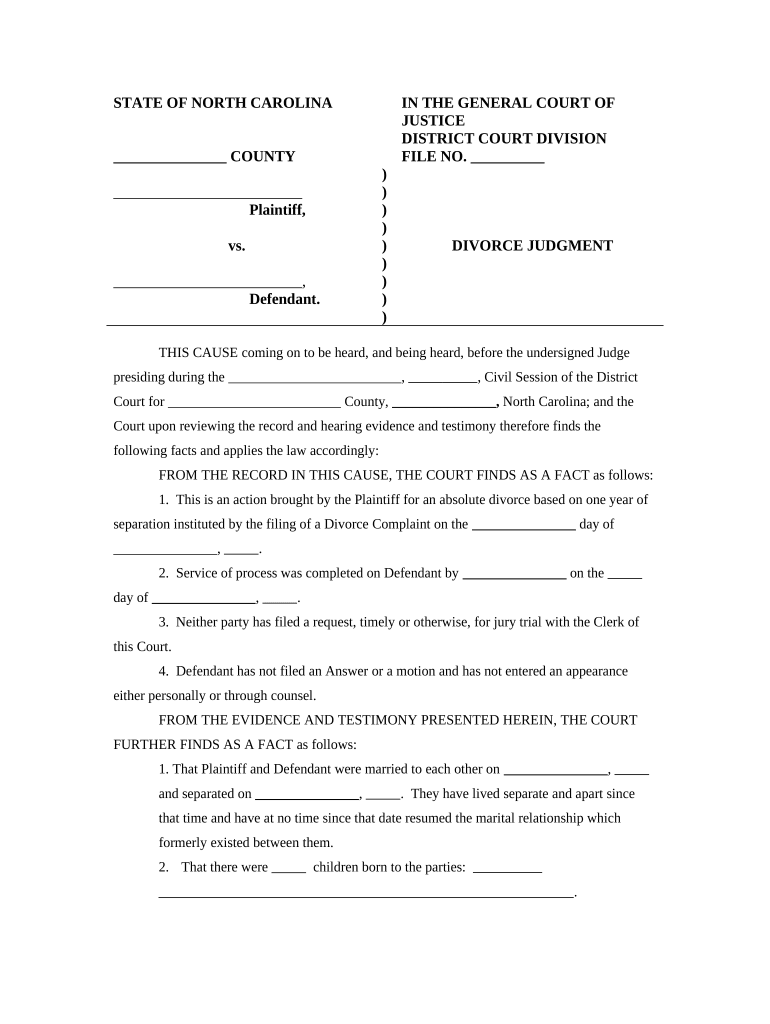Nc divorce forms pdf: Fill out &  sign online | DocHub