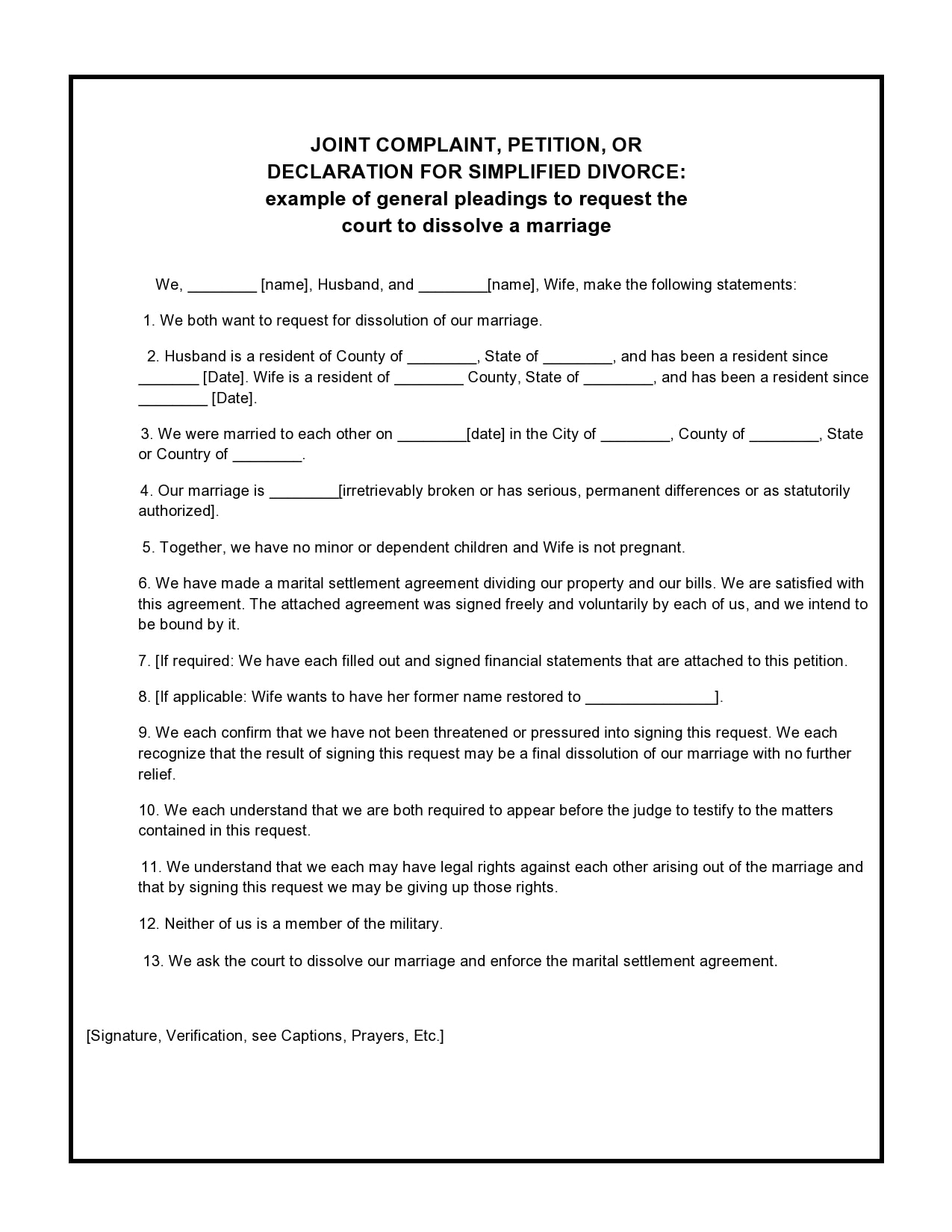printable divorce papers pdf