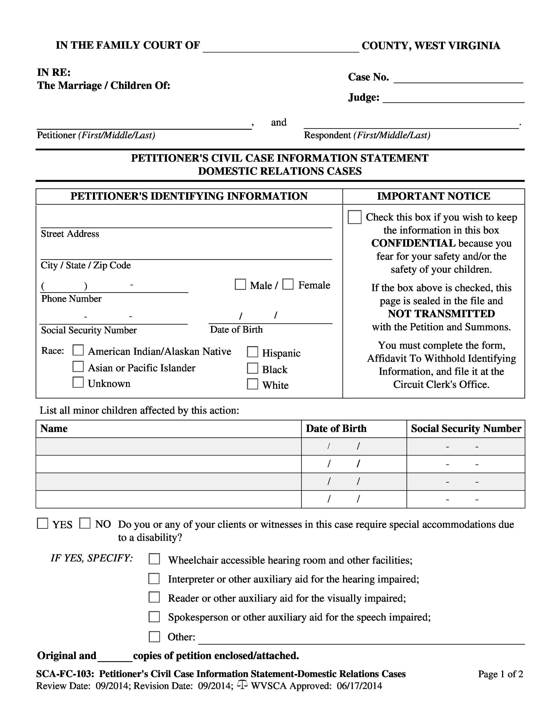printable divorce papers south africa