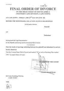 printable divorce papers south africa