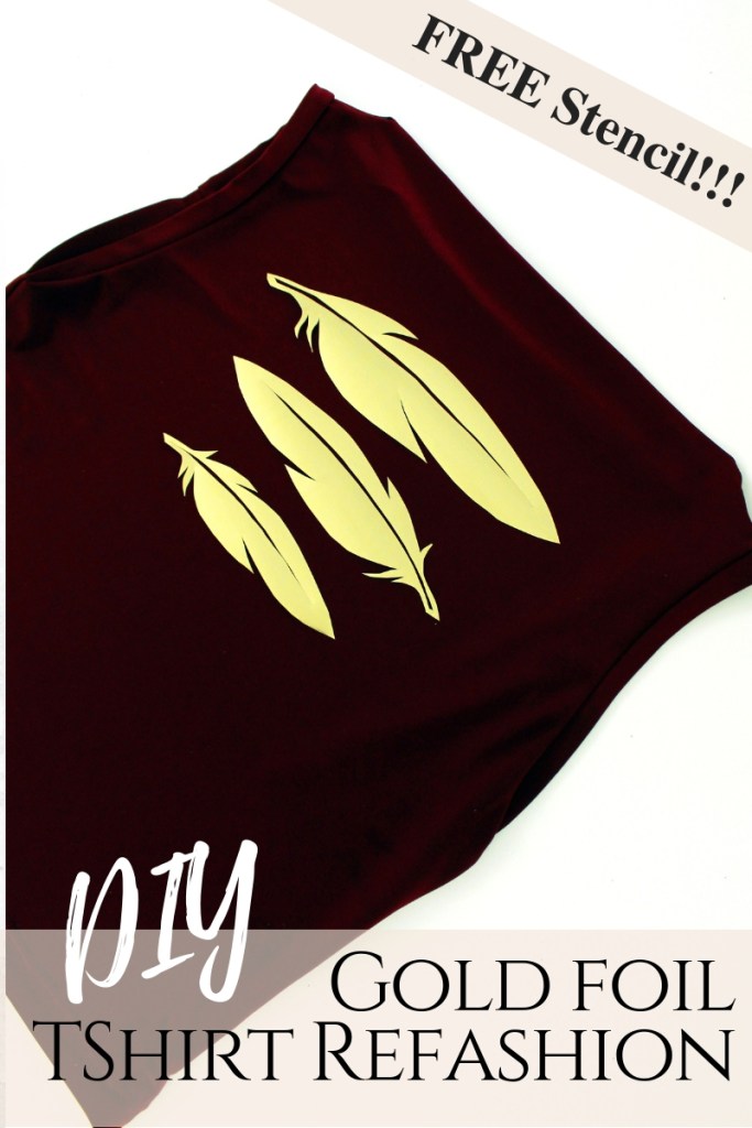 DIY T Shirt Makeover w/ Free Feather Stencil Printable - Creative ...