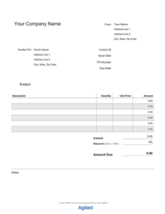 Editable DJ Invoice Template | Agiled | Free Download