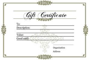 Gift Certificate Templates: printable gift certificates for any ...