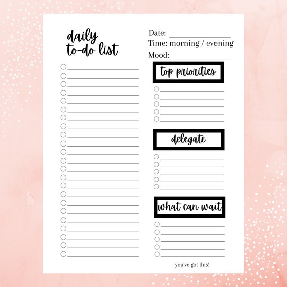 Customizable and Free Printable To Do List that You Can Edit