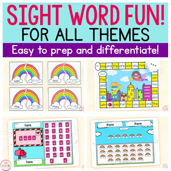 100+ Free Sight Word Activities and Games for Kids