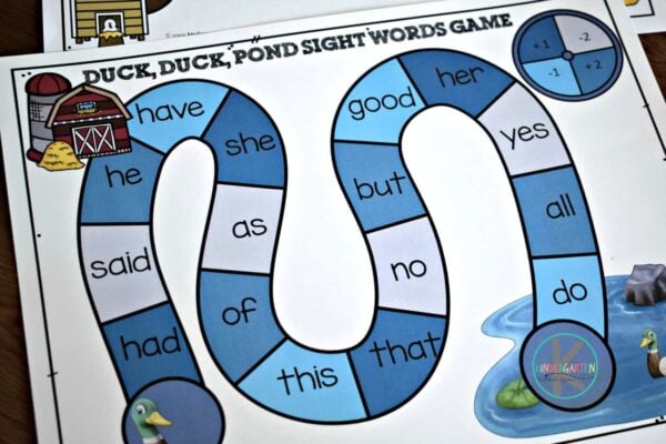 FREE Farm Printable Sight Word Games for Kindergartners and Grade 1