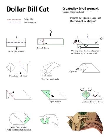 printable dollar bill origami instructions