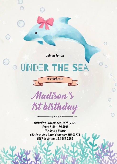 printable dolphin birthday party invitations