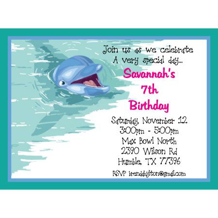 Dolphin Birthday Party Invitation Ideas