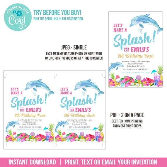 Softball Birthday Invitation, Pool Party, Editable Softball team ...