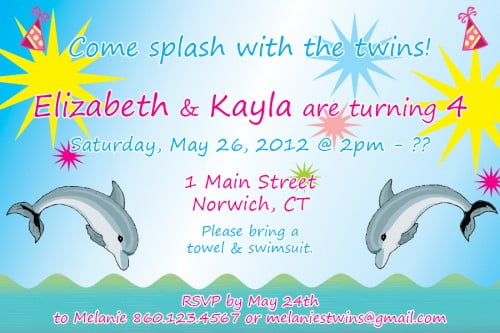 printable dolphin birthday party invitations