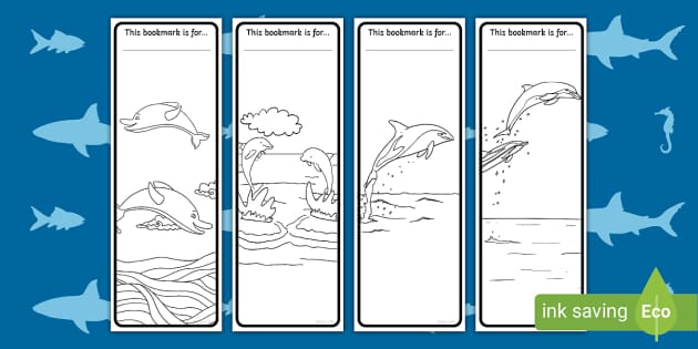FREE! - Dolphin Bookmarks to Colour (teacher made) - Twinkl