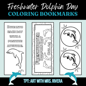 Freshwater Dolphin Day, Coloring Bookmarks, Library, Motivational ...