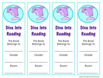 Bookmarks (Cute Dolphin Theme)