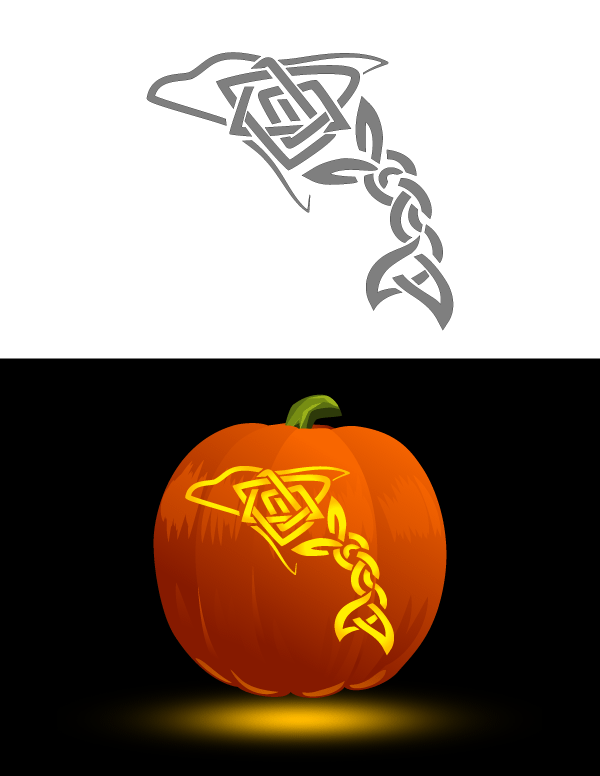 Printable Celtic Dolphin Pumpkin Stencil